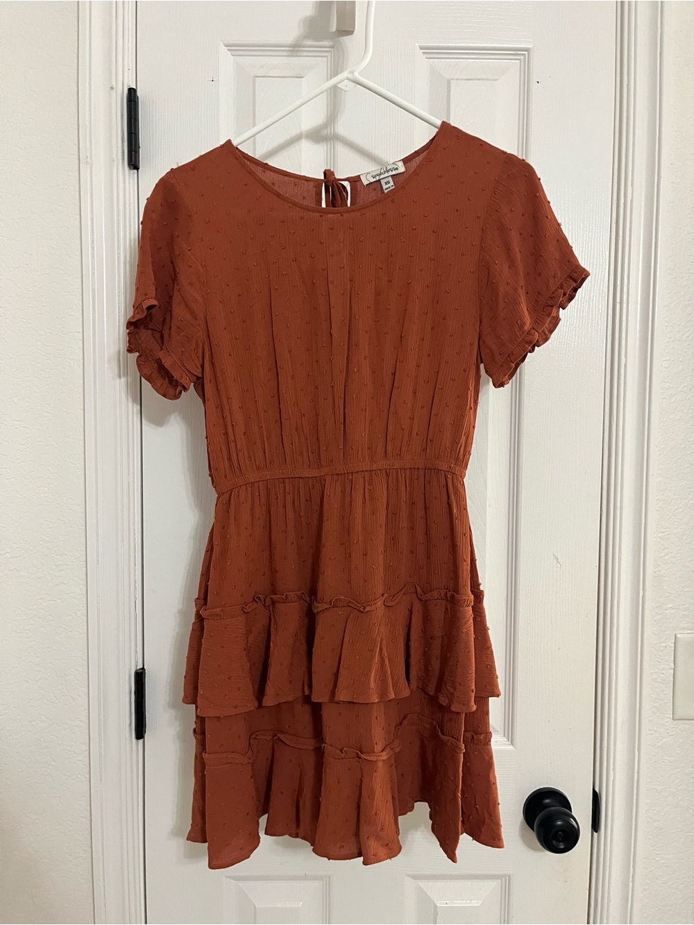 Orange/brown ruffle dress